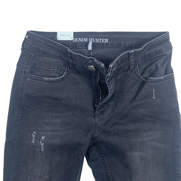 DENIM HUNTER distressed 5 pocket  black skinny jeans  size 29 - Picture 13 of 16